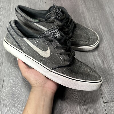 Nike Zoom Stefan Janoski Black White Canvas Skate Shoe Sneaker Men 12  615957-003