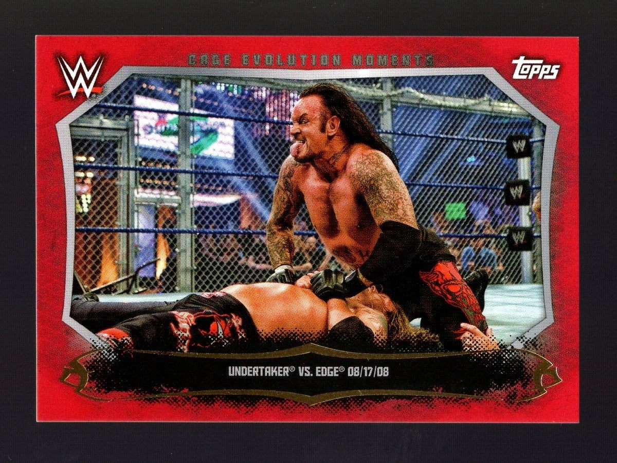 2015 TOPPS WWE CAGE EVOLUTION MOMENTS RED CEM9 THE UNDERTAKER VS