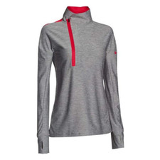 Under Armour Women's Hotshot 1/2 Zip Pullover Midnight Red/Gray Heather, SM