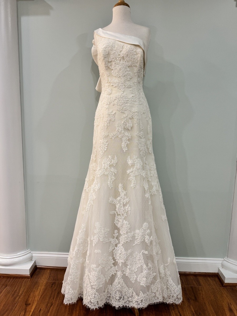 pronovias one shoulder wedding dresses KLEYNA | Mermaid wedding dress with asymmetrical neckline