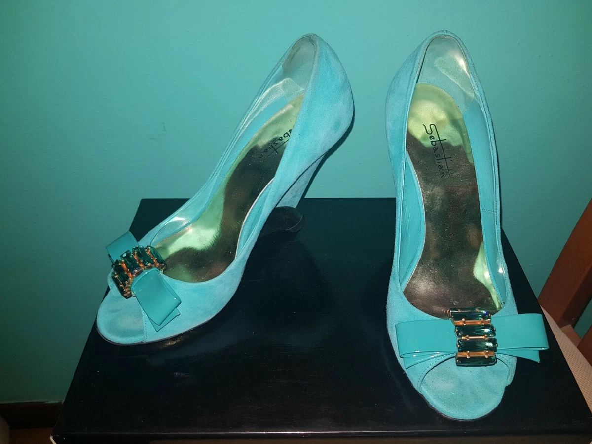 Sebastian Scarpe Lusso donna Sandali gioiello camoscio turchese eBay