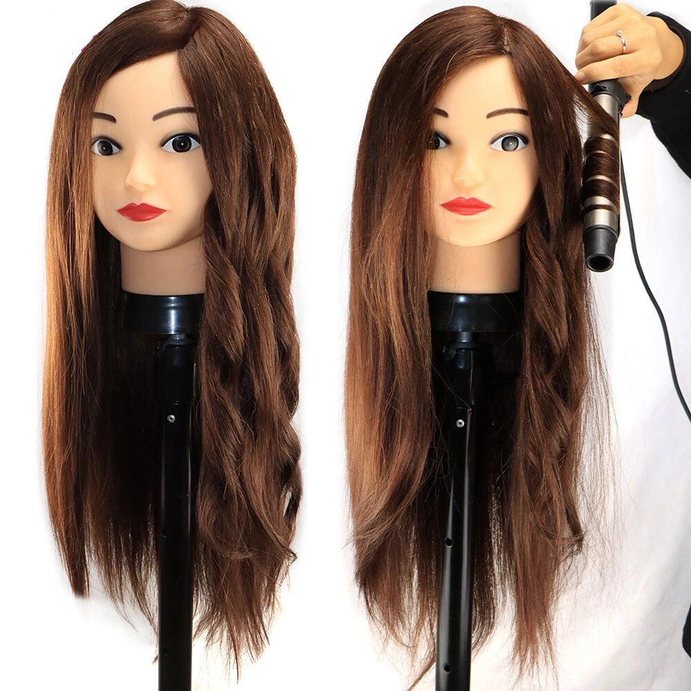 Hairdresser Training Practice Head Mannequin Head Real Hair