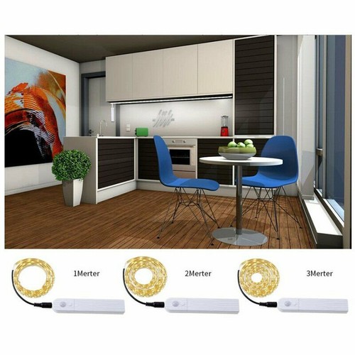 Battery Operated LED Strip Light Wireless PIR Motion Sensor Stair Cabinet Lamp - Picture 9 of 12