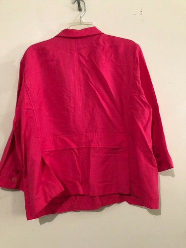 Christopher & Banks Size XL Pink Blazer Jacket Sweater Women Linen Formal - Picture 6 of 6