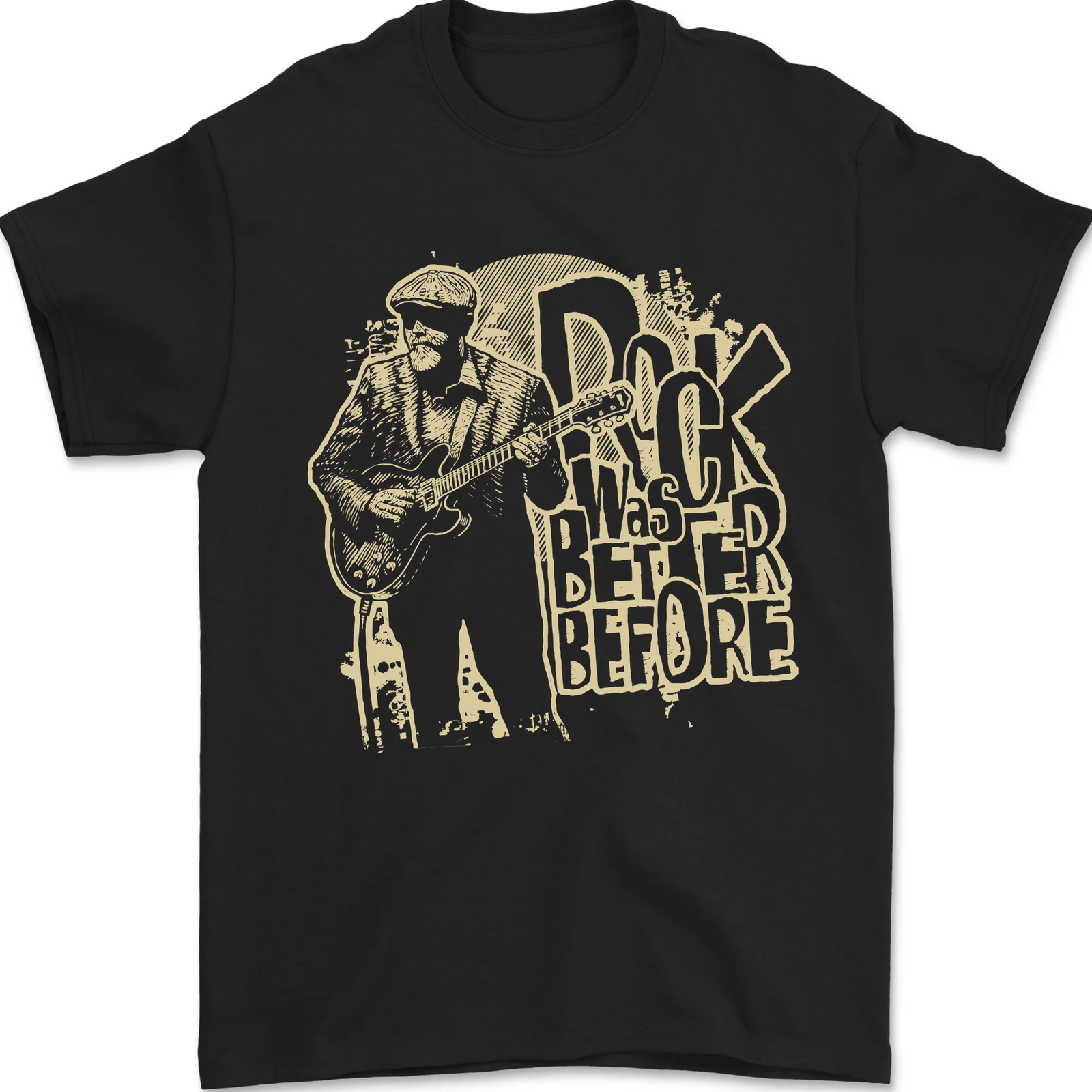 Rock Was Better Before Guitar Music Mens T-Shirt 100% Cotton