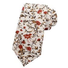Men Skinny Tie Cotton Floral Necktie for Wedding Groomsmen Tie 29