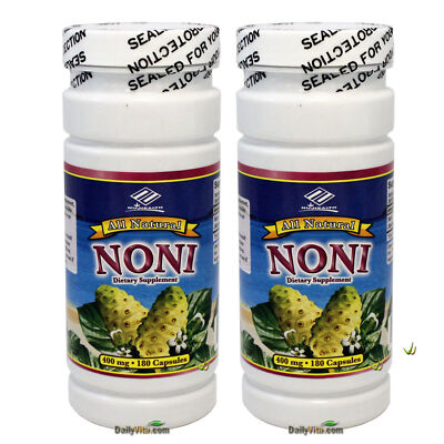 2 x All Natural Noni Extract 400mg 180 Capsules 360 Caps