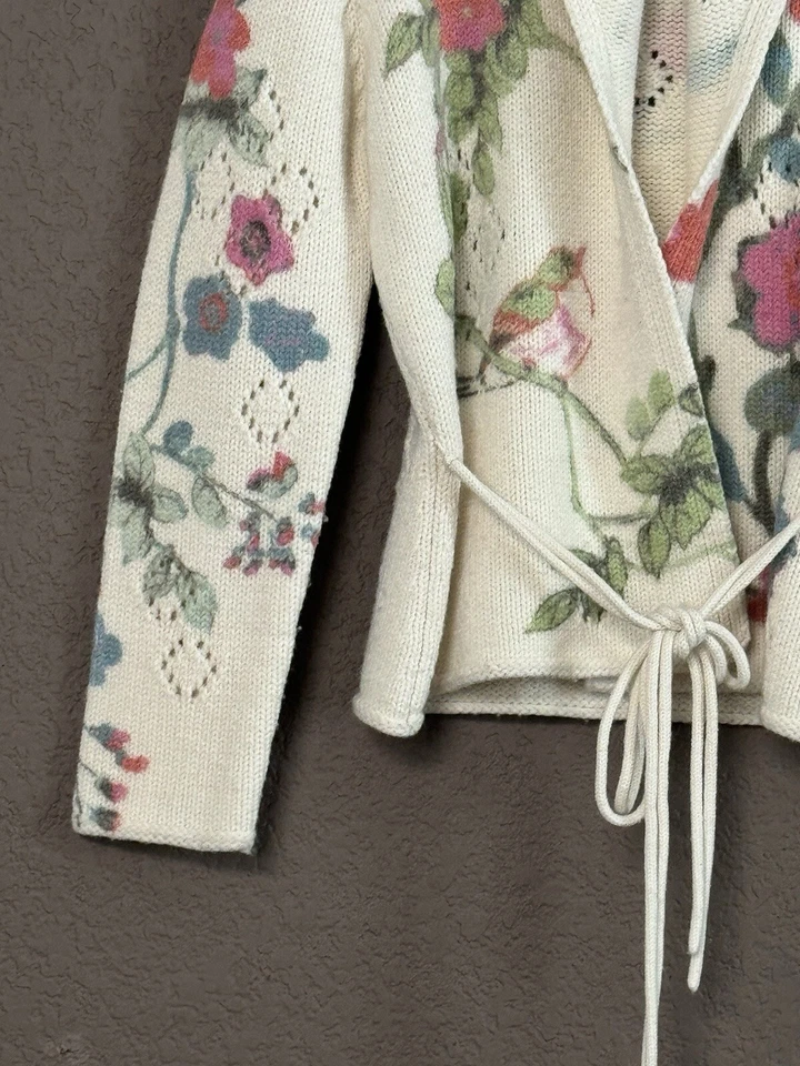 Cárdigan Suéter Oilily Lana Floral Bage Mujer Talla M Foto 4 de 4