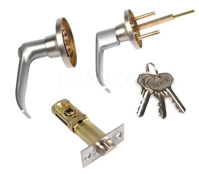 Door Lock Set Stainless Steel Lever Latch Handle Entry Door Lock with 3 Keys