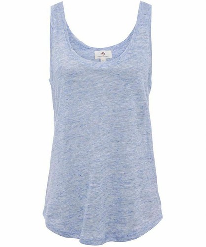AG Adriano Goldschmied Carmen Linen Tank Top Light Blue Stretch Boho Sz M - Picture 5 of 10