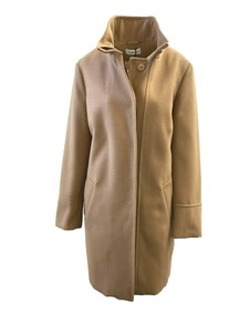 camel funnel neck coat