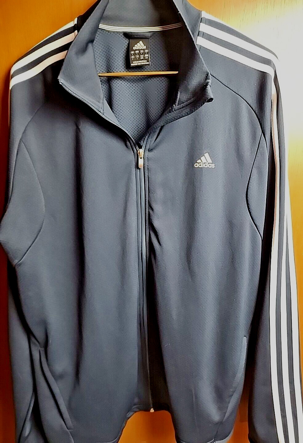 Adidas 3 Stripes Track Jacket RN# 88387 CA# 40312 Men's Large Vintage 2000 Navy