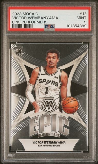 2023 Mosaic Epic Performers #12 Victor Wembanyama RC PSA 9 MINT Spurs Rookie
