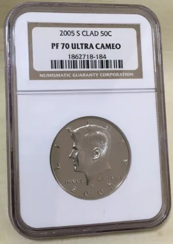 2005-S CLAD Proof Kennedy Half Dollar 50C NGC PF70 UCAMEO, #718-184