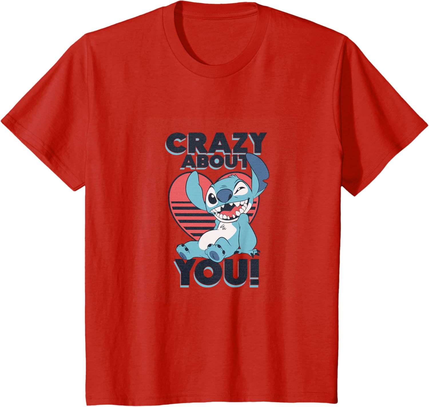 Disney Lilo Stitch Valentine's Day Crazy About You! Sweatshirt T-Shirt