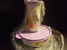 Tupperware Winnie the Pooh Meal Set Bell Tumbler Domed Sipper Lid  Bowl