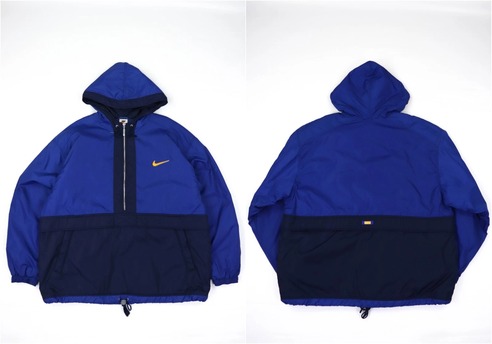 Nike Vintage 90s Blue Nylon Insulated Oversized Anorak Jacket Size L Baggy Fit