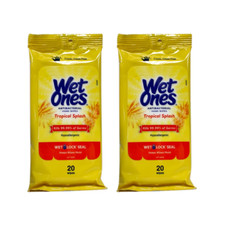Wet Ones Antibacterial Hand Wipes Travel Pack, Tropical Splash Scent, 40 Count