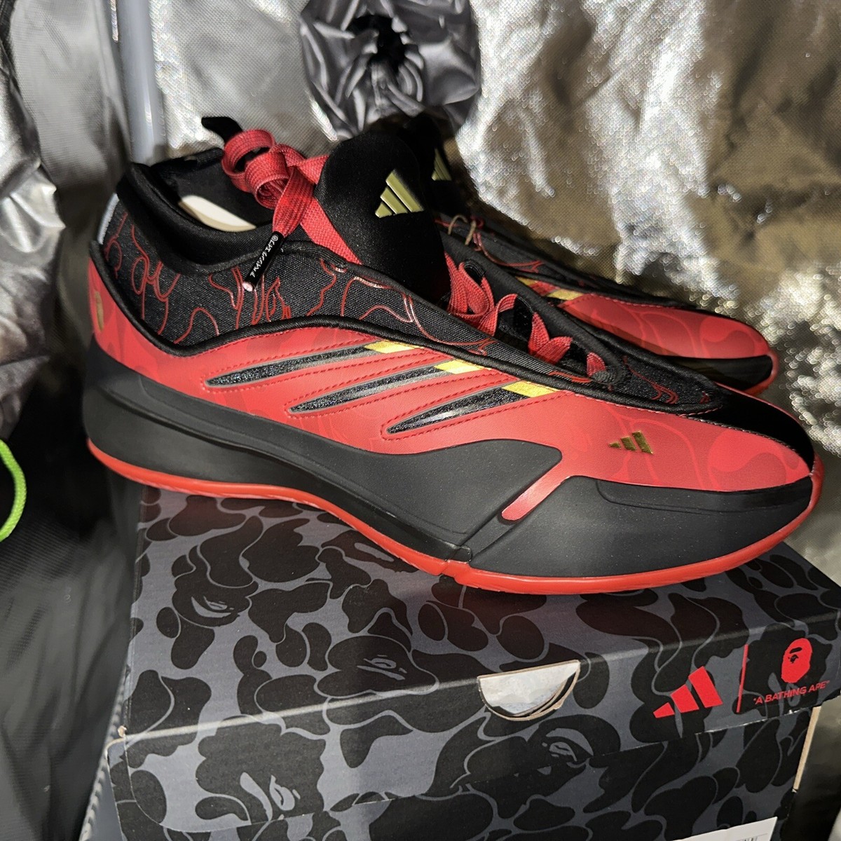 Bape x Dame Adidas RED CAMO Mens Sz 2024 Bathing Ape
