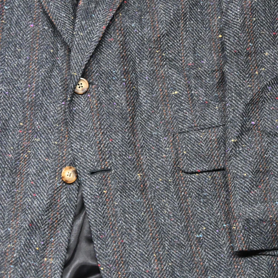 Blazer Abrigo Deportivo De Colección Austin Reed 42L Gris Espiga Mancha Tweed Foto 3 de 4