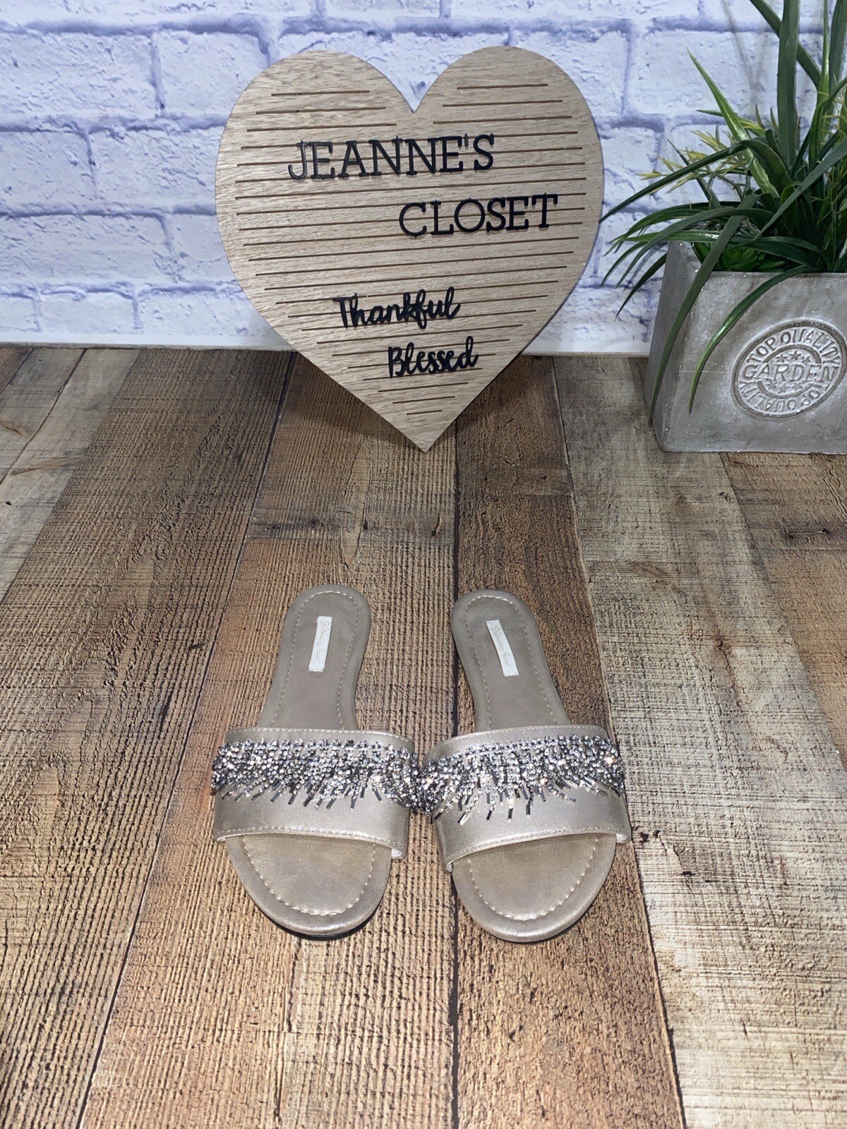 PANTOFOLA D’ORO Pantofole con frange strass Victoria's Secret oro taglia small 5 6