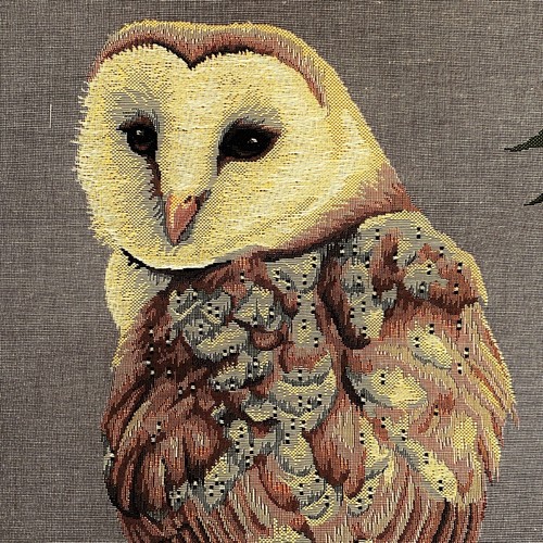 BARN OWL BELGIAN HAND FINISHED TAPESTRY CUSHION PILLOW COVER WITH ZIP, 18", 46CM - Picture 5 of 7