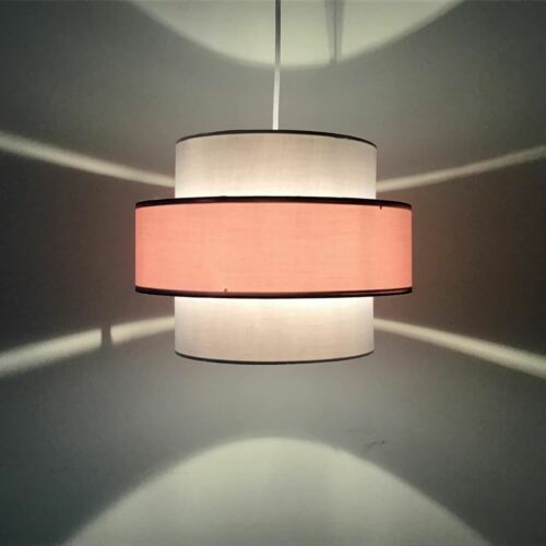 Easy Fit Light Shade Pink and Grey Design 2 Tier Ceiling Lighting Pendant - Picture 3 of 6