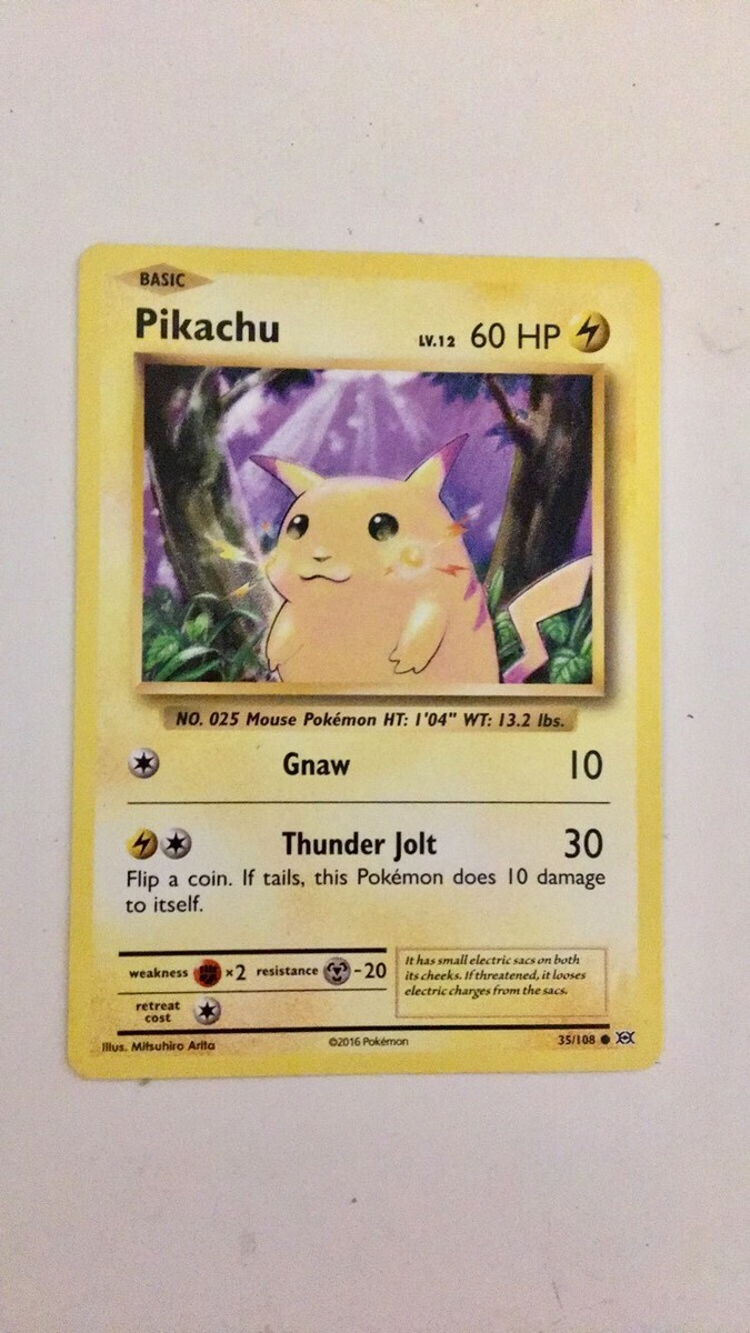 ポケモンカード Pikachu 60HP 2016 Pikachu Pokemon Card. 60 HP Gnaw 10 Thunder Jolt 30. | eBay