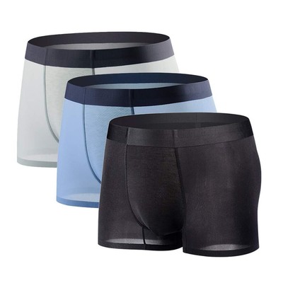 Boxershorts Herren sexy transparent Seide rutschfest unsichtbar dünn leicht a...