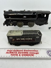 Vintage Marx Tin Windup Train Locomotive Engine With New York Central 551 Tender