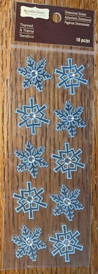 Autocollants Scrapbooking K&Company - Flocons De Neige Bleu & Argent Pailletés - Neuf