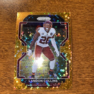 2021 Prizm LANDON COLLINS #215 ORANGE DISCO PRIZM SP Washington Commanders 