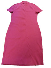 Michael Kors Mock Neck Fitted Bodycon Tight Knit Dress Sz S Raspberry Red EUC