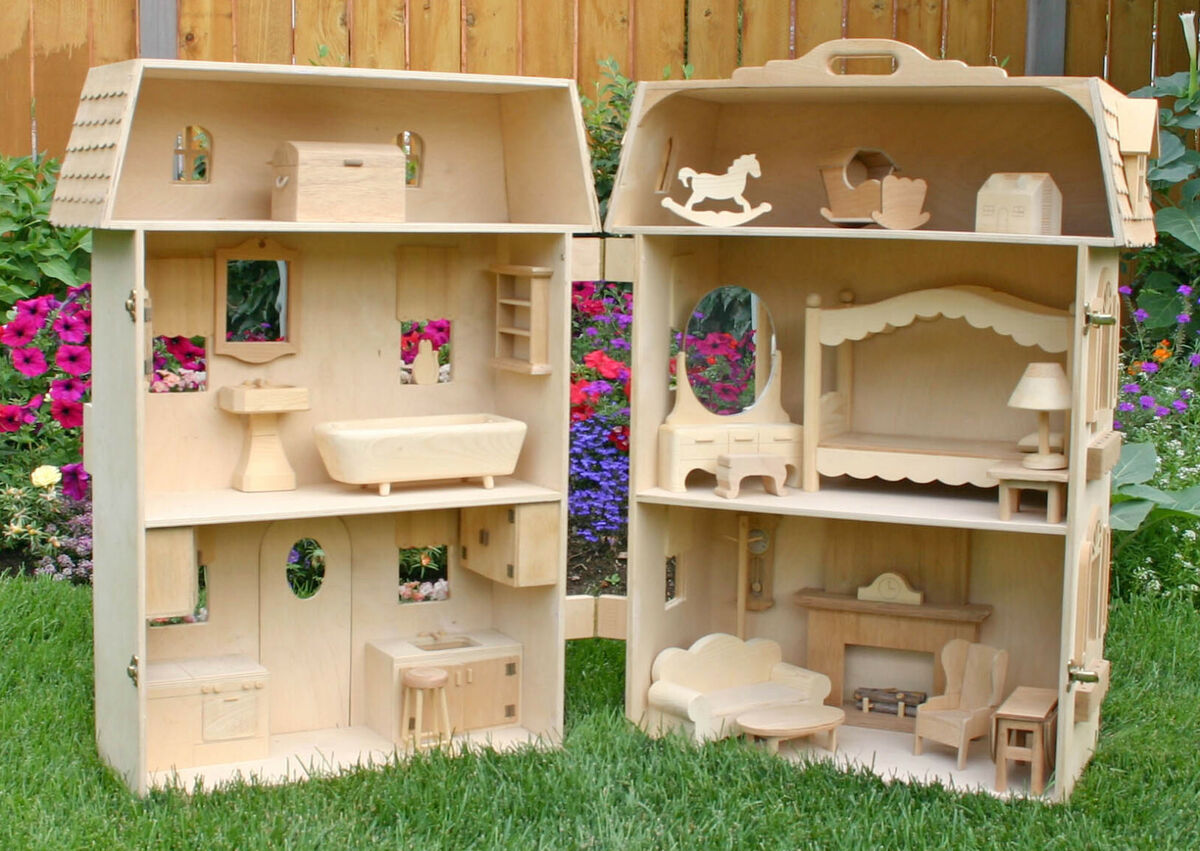 Wooden Dollhouse Furniture Doll House Furniture Dollhouse -  Israel