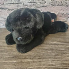 Aurora 12" Black Labrador Retriever Puppy Plush Stuffed Animal Realistic 2016