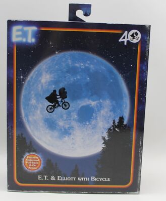 NECA ET 40TH Anniversary Elliot & E.T. on Bicycle 7" scale figure New