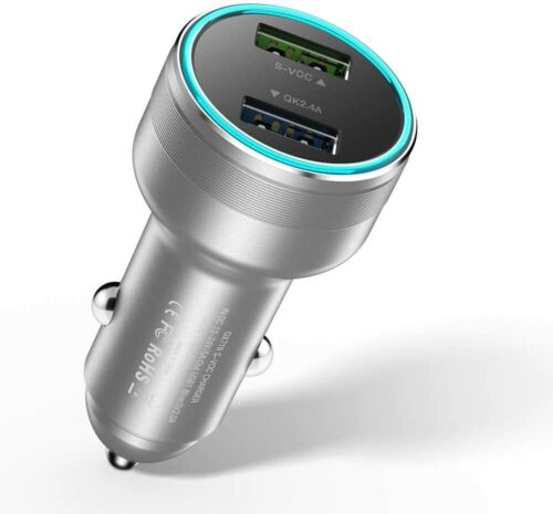 FAST CAR CHARGER. DUAL USB QUICK CHARGE ADAPTER FOR IPHONE, SAMSUNG, HUAWEI ETC - Imagen 1 de 7