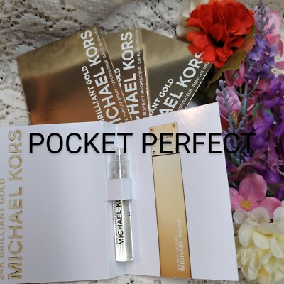 Michael Kors 24K BRILLIANT GOLD Eau de Parfum 0.05 fl.oz.  4 NEW CARDED SAMPLES