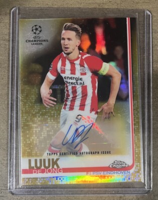 2018-19 Topps Chrome UCL Gold Refractor Luuk De Jong Auto 22/50