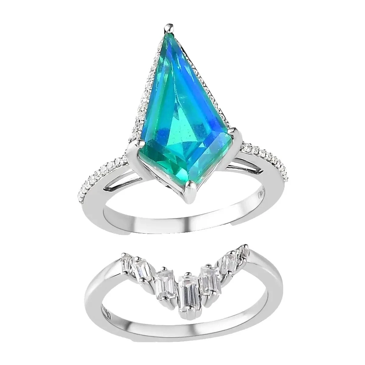 Anillo de Cuarzo Blanco 8 Anillos de Moda