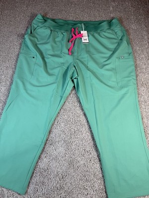 NWT Figs Scrubs Pants Women Size 6XLR High Waisted Yola Yoga Green 4749