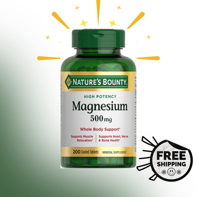 Nature's Bounty Magnesium Supplements 500 Mg 200 Count (Pack of 1)