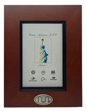 Miami Hurricanes Wood Picture Frame with Emblem-Holds 4x6 Photo-Enmon-New