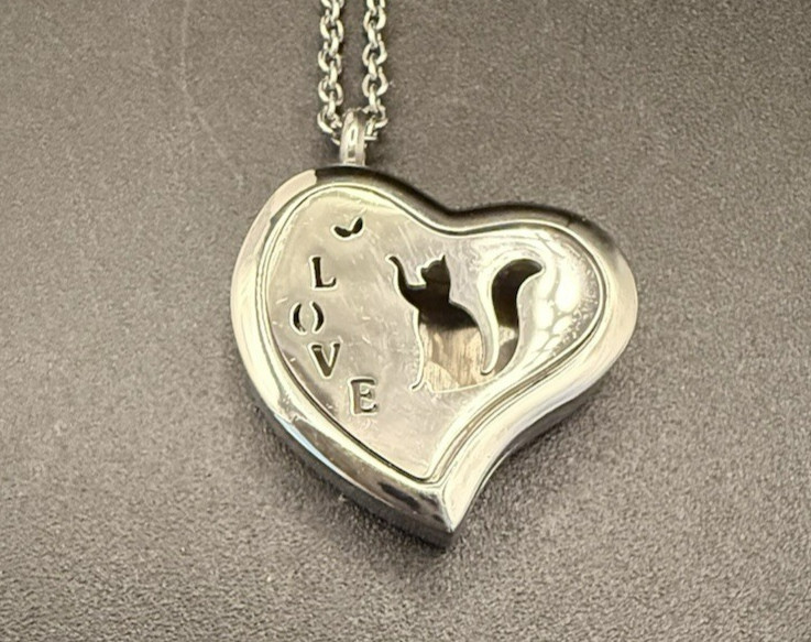 Aroma Diffuser Gem Magnetic Locket Necklance Kitty Cat Love Butterfly View 5