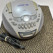 Sony CFD-E75 CD Cassette Player AM FM Radio Portable Boombox Tested .