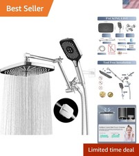 High Pressure Handheld Shower Head with Adjustable 12-Inch Rainfall Arm