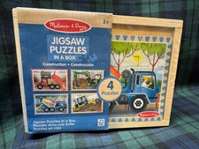 Melissa  Doug Jigsaw 4 Puzzles in a Box Construction