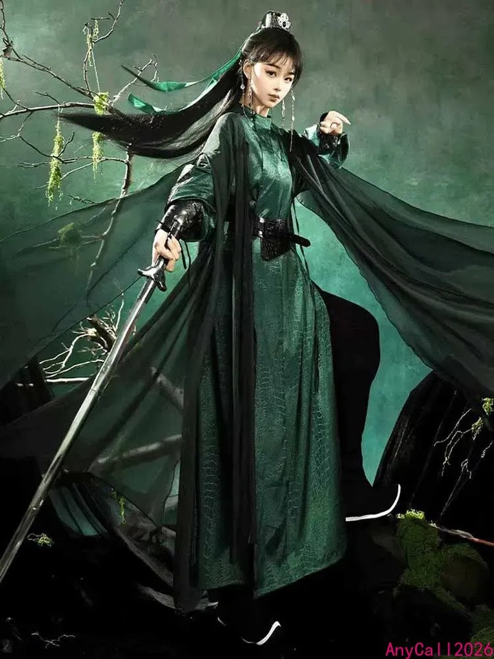Hanfu Dress for Women Martial Arts Costume with Flowing Cape Knight ...