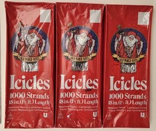 Lot of 3 Old World Santa Christmas Icicles Tree Tinsel VTG 18" 1000 Strands USA