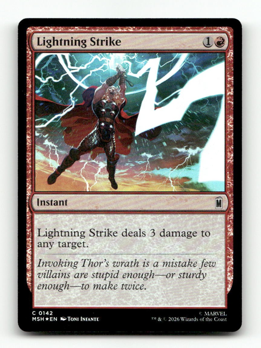 Lightning Strike 142 Common Marvel Super Heroes MTG Foil NM